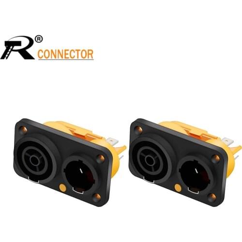 10pcs Couple Panel Mount Jack Socket NAC3FX-WP Waterproof 16A Female Powercon True Locking Cable Connector and E330 socket