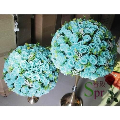 SPR NEW!2018 tiffany blue wedding centerpiece table flower ball decoration flowers Road lead flower 40cm dia. 2pcs/lot