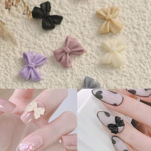 Nail Art Rhinestone 9x11.5mm Matte Resin Bow knot DIY Manicure Nails Art Decorations personality Accessories 10/20/30Pcs