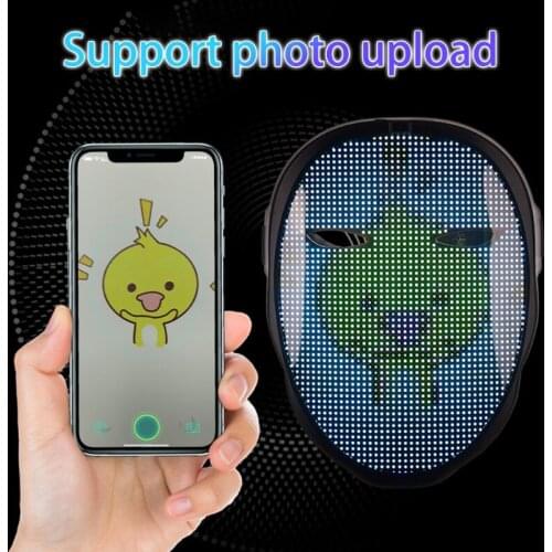 Face Mask LED Programmable Face Masks for Costumes Cosplay Masquerade Birthday Party Nightclub Halloween New Year Decorations