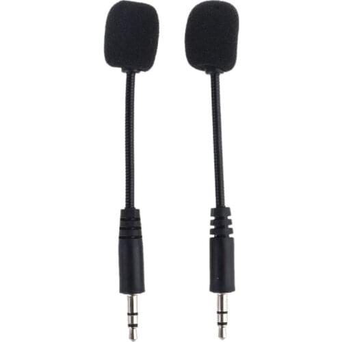 Universal 2pcs Headset 3.5mm Microphone Bendable Gaming Mic For Smart Phone PC Recording Audio Laptop Lound Speaker