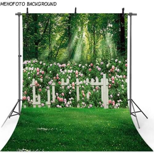 Mehofoto Spring Scenery Photography Backdrop Green Grass Newborn Baby Portrait Wedding Photo Booth Background Party Decoration