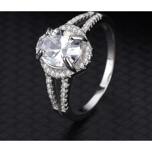 Moissan Diamond S925 Sterling Silver Ring Europe And The United States Luxury Noble Luxury Fashion Female Manufacturers a