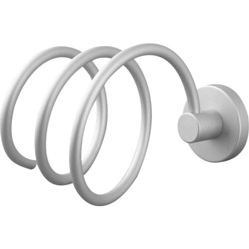 1Pc Aluminum Bathroom Wall Shelf Wall-mounted Hair Dryer Rack Storage Hairdryer Support Holder Spiral Stand