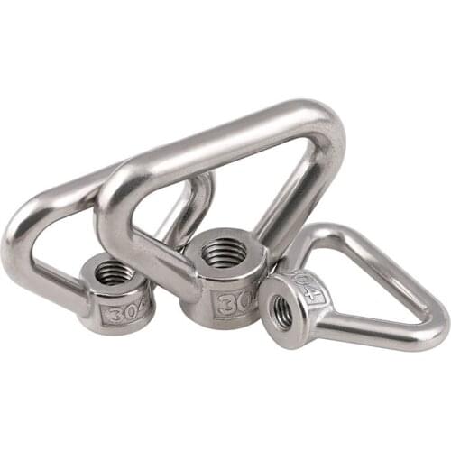2PCS/LOT M8 M10 M12 M14 M16 M20 M24 SS304 Stainless Steel Eye Nut Lifting Eye Nuts Lifting Ring Nuts Triangle Eye Nuts Hardware