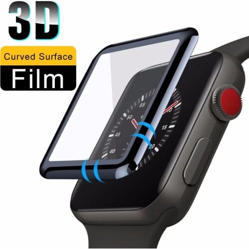 3D Curved Tempered Glass For Apple Watch 42mm 44mm 40mm 38mm Heavy Duty Protection Film For Apple Watch Series Screen Protector