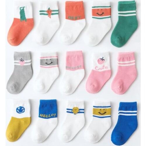 5Pairs/lot 0-8Y Infant Baby Socks Baby Socks for Girls Cotton Cute Newborn Boy Toddler Socks Baby Clothes Accessories