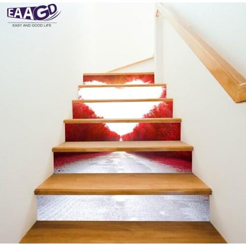 6Pcs/Set DIY 3D Stairway Wall Stickers Floor Wall Decor Decals Sticker Living Room Decoration