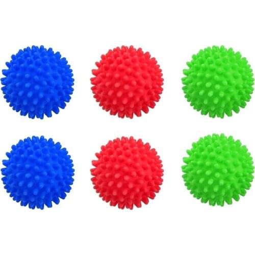 Behogar 6PCS Laundry Dryer Balls Reusable Clothes Drying Fluffing Fabric Softener Balls for Home Washing Machine Mixed Colors