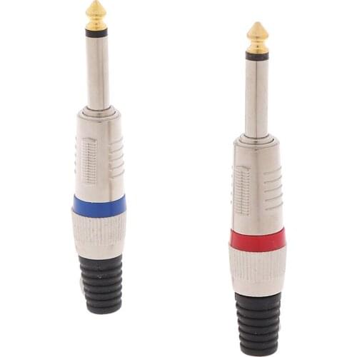 6.35 Mono Audio Plug Sophomore Core Jack Audio Connector 6.35 Mm Plug With Gold Plated