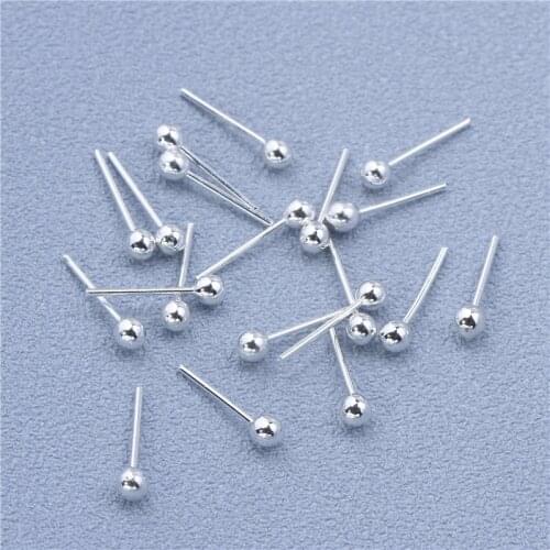 20PCS Stud Ball Beads Earrings Straight Needle Simple Earring Pin Earring Stick Jewelry Accessories Wholesale