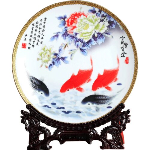 Jingdezhen Decorative Plate ceramics ornaments Jingdezhen crafts creative home decoration wine cabinet decoration