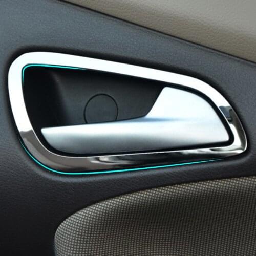 VCiiC Stainless steel interior doors hand-clasping decoration ring ,auto accessories For Ford Focus 3 MK3 2012-2013 Accessories
