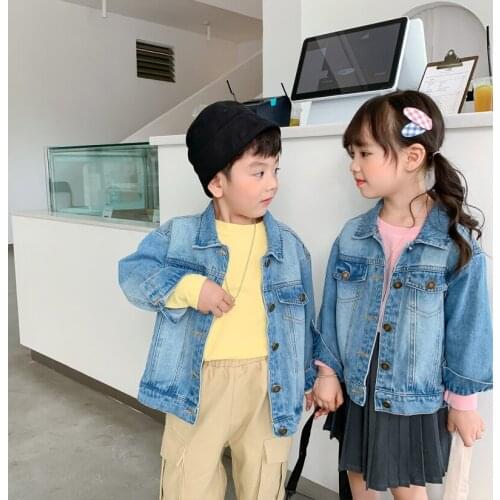 Childrens Denim Jacket 2020 Autumn New Korean Fashion Baby Jackets Boys and Girls Cowboy Coats Toddler Outwear Baby Jackets