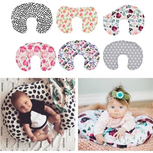 Baby U-shaped Breastfeeding Pillowcase Multi-function Removable Washable Printed Pillow Cover (Just cover)