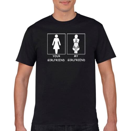 Spring summer autumn winter your girlfriend vs my girl friend FUNNY NOVELTY casual T-shirt mens short sleeve fashion T-shirt