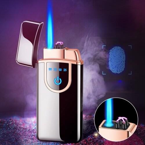 Gas and Electricity Hybrid Dual-use Electricity Display Touch Sensor Boutique Windproof Lighter Manufacturer Gadgets for Men