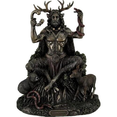 Celtic God Resin Celtic Horned God Of Animals Sculpture Greek Mythology Bronze Statue Of The God Of Antlers Home Decor