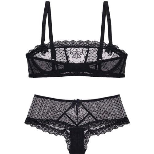 Fast Shipping Lace Sexy Bra set Push Up Underwire Lingerie Set For Women Adjusted-straps Frint Underwear Set Bralette