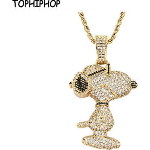 TOPHIPHOP 14mm Miami Cuban Chain Necklace Micro-Inlaid Zircon Pink and White Two-Color Necklace Hip Hop Mens Jewelry