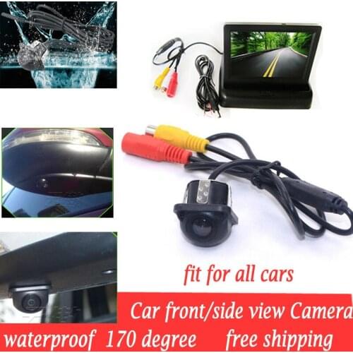 Mini CCD HD Night Vision 170 Degree Car Universal car Front Side view Side view Camera Waterproof Camera + FRONT Side monitor
