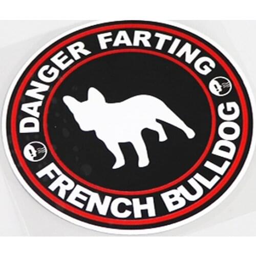Fashion DANGER FARTING FRENCH BULLDOG Decal Car Sticker PVC Car Window Body Decorative Stickers Waterproof Anti-UV Accessories