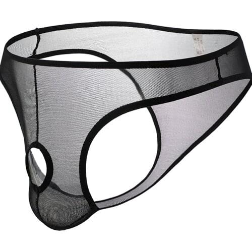 Man Briefs Breathable Comfy Bikini Ultra-Thin Bulge Pouch Open Crotch Underwear Low-rise High Quality Panties