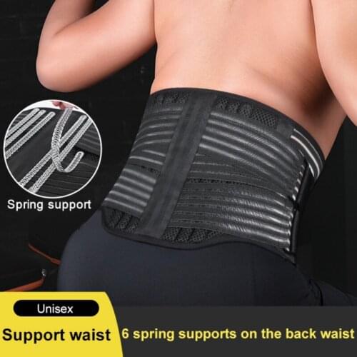 Men Waist Support Sports Waist Trainer Sweat Slim Belt Strong Lower Back Brace Support Corset Belt Pain Relief