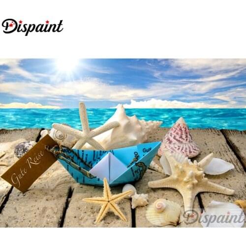 Dispaint Full Square/Round Drill 5D DIY Diamond Painting "ferry sea stars" Embroidery Cross Stitch 3D Home Decor A12479