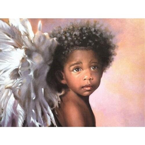 Angel Kids DIY Cross Stitch Embroidery 11CT Kits Craft Needlework Set Printed Canvas Cotton Thread Home Decoration Wholesale