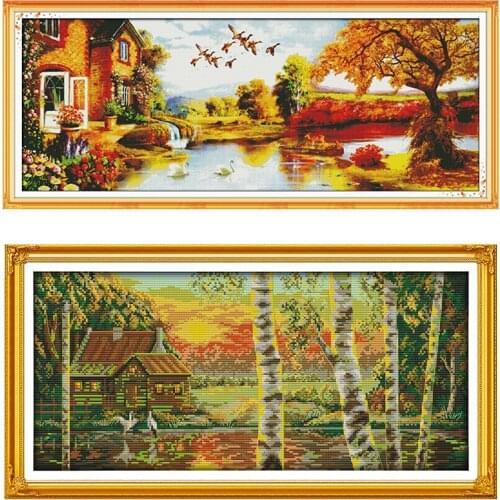 Cross Stitch Kits Golden Sunshine Stamped DMC Printed 11CT 14CT Counted Printing Embroidery Craft Kit Embroidery Needlework Sets