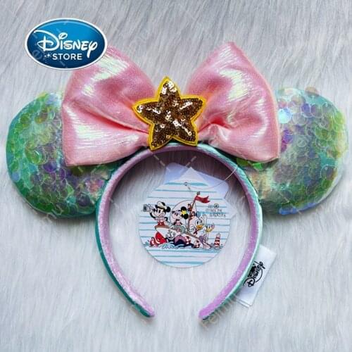 New Disney Minnie Mouse Disneyland Summer Mickey Hat Minnie Bow Hair Band Hair Accessories Dress Up Ears Headband For Adult/Kids