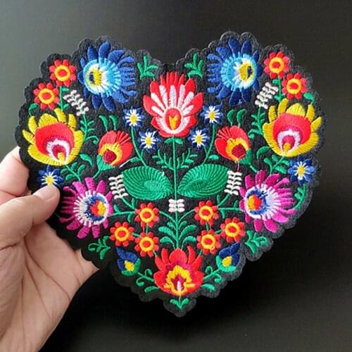 Girls clothes baby Badge embroidery biker patch heart flower deal with it T shirt iron on patches for clothing women 3D stickers