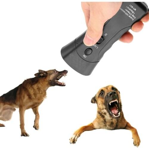 Dog Repeller Pet Anti Dog Barking LED Ultrasonic Pet Trainer Dog Repeller Gentle Chase Training Double Head Trumpet Dog Repeller
