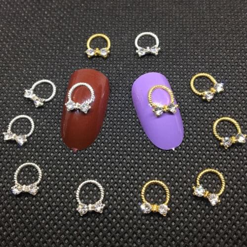 Necklace Nail Art Decorations With Rhinestones 3d Charms Jewelry Metal Nailart Accessoires New Hollow Supply Manicure DIY