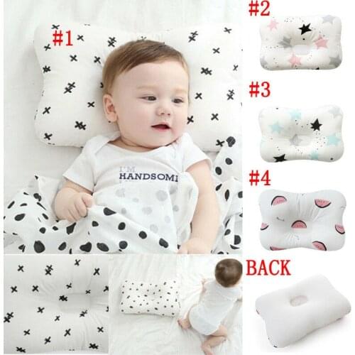 PUDCOCO Infant Cot Pillow Anti Roll Cotton Cushion for Crib Bed Neck-Support Baby Prevent Flat Head Positioner Pillow Newborn