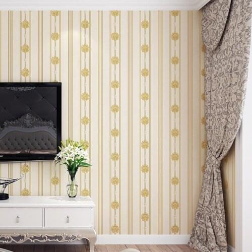 Stripped European Floral Wall Papers Home Decor Wall Paper Roll For Living Room Bedroom Walls Decoration Mural Papier Peint