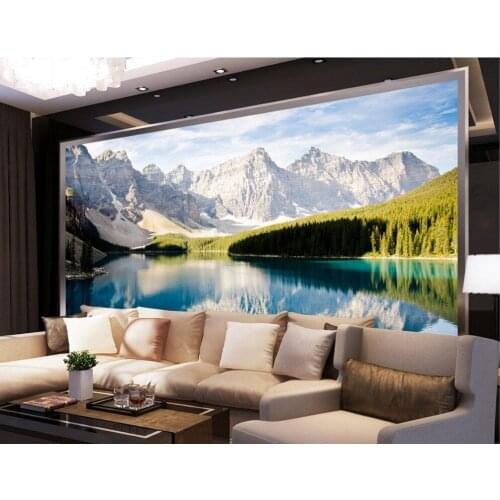 Custom 3d photo wallpaper Scenic mountain lake 3d wallpaper TV background wallpaper the living room sofa backdrop mural