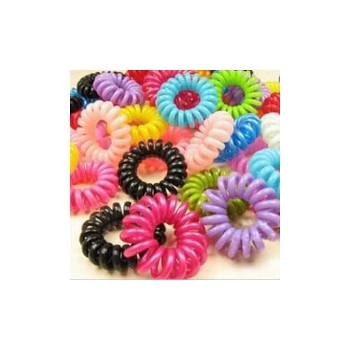Telephone Wire Line Cord Invisi Traceless Hair Ring Gum Colored Elastic Hair Band Hair Scrunchy For Girl Children Wholesale