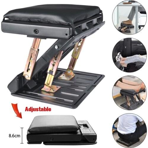 Adjustable Footrest with Removable Soft Foot Rest Pad Max-Load 120Lbs Massaging Beads for Car,Under Desk, Home