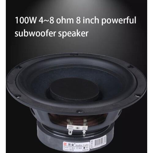 60-130W 8 Inch Subwoofer Speaker Home Audio 4~8 Ohm 8 Inch Car Speaker Enthusiast Hifi Car Modification DIY Subwoofer
