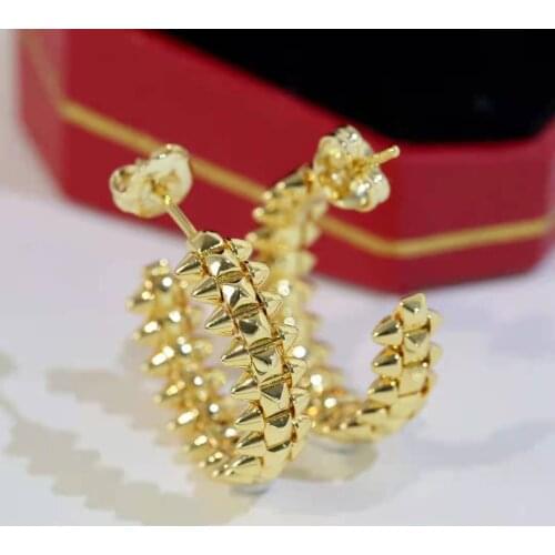 Fashion Jewelry 925 Sterling Earrings Rose Gold Nail Earrings Circle Stud Earrings Fashion Jewelry Top Quality Silver Jewelry