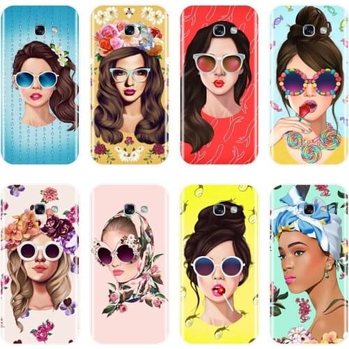 Phone Case Silicone For Samsung Galaxy A3 A5 A7 2016 2017 Flower Girl Yellow Soft Back Cover For Samsung A5 A7 2018 A6 A8 Plus