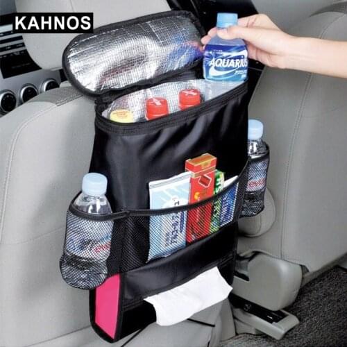 Car Organizer Bag Multifunctional Car Trunk Organizer Large Capacity Bag Heat Preservation Material Tissue Drinks Holder