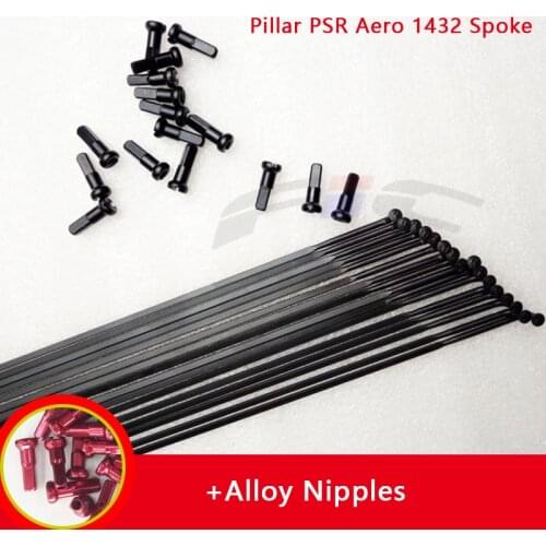 FIC Ultralight Pillar PSR Aero 1432 spokes J-bend bicycle spokes straight pull spokes black blade spokes for bicycle wheels