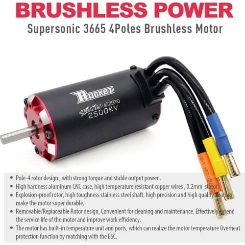 Rocket V2 Supersonic Built-in Temperature Sensor Brushless Motor 3674 2500KV 2150KV 2000KV 1650KV for 1/8 1/10 RC Car Boat