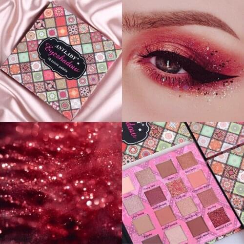 Brand 16 Colors Matte Sequin Eye shadow Pearlescent Waterproof eyeshadow shimmer palette Rose Champagne Make up pallete