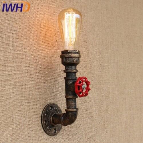 Loft Style Industrial Vintage Wall Lamp Decor Antique Edison Wall Sconce Valve Water Pipe Wall Light Fixtures Home Lighting