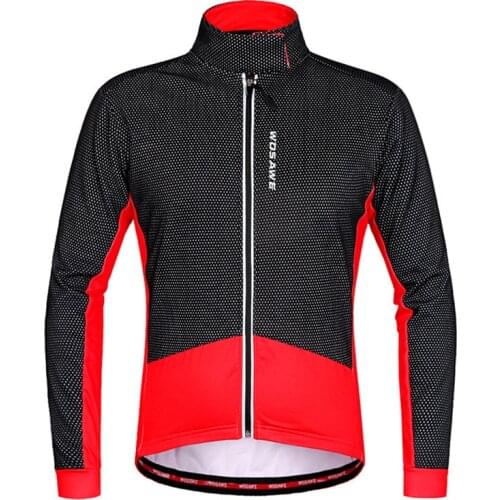Green/Red Bicycle Jacket Men Women Windproof Bike Clothes Reflective Long Cycling Jersey Thermal Fleece Winter Cycling Jacket