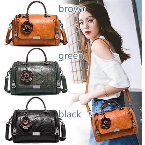 Ladies Designer Shoulder Bag PU Leather Small Square Bag Vintage Party Handbag Female Messenger Bags Tote
